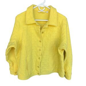 Isaac Mizrahi Live Jacket Womens Plus Size 2X Quilted Button Up Long Sleeve‎